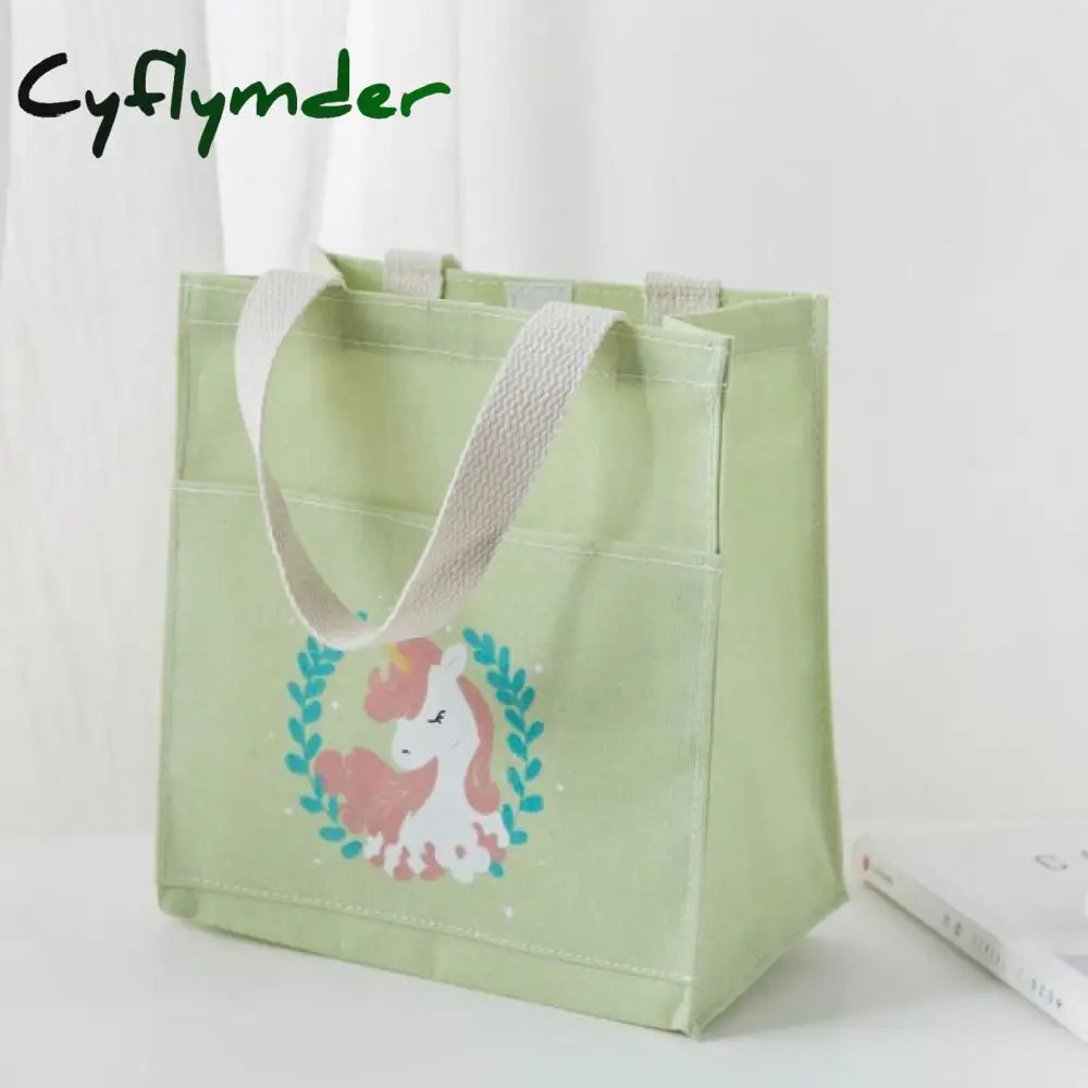 Cyflymder New Millet Wheat Fabric Double-Sided Dual-Use Cotton And Linen Pocket Handbag Shopping