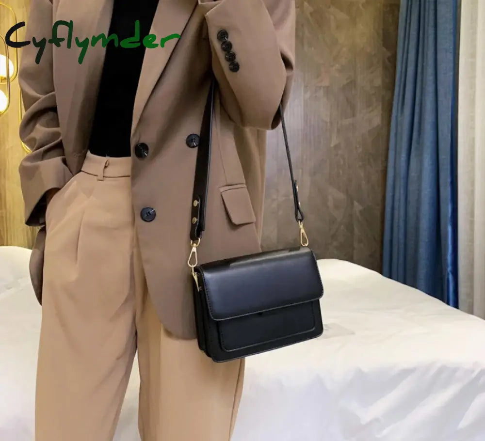 Cyflymder New Mini Lightweight Pu Leather Flap Bags For Women Summer Lady Shoulder Handbag Simple