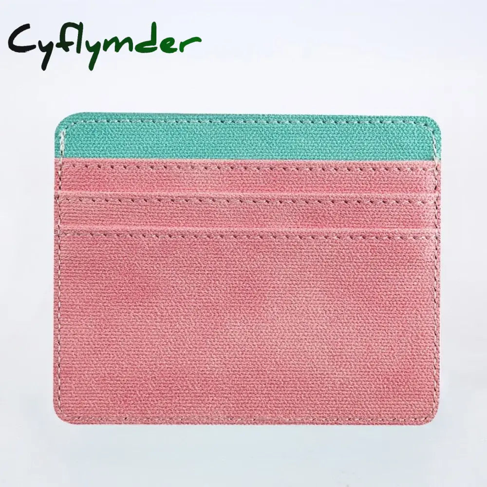 Cyflymder New Multi Slot Artificial Pu Credit Card Case Mini Id Holder Small Purse For Man Women