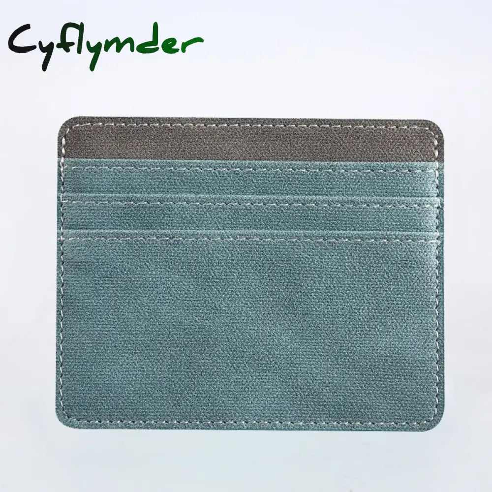 Cyflymder New Multi Slot Artificial Pu Credit Card Case Mini Id Holder Small Purse For Man Women