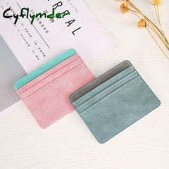 Cyflymder New Multi Slot Artificial Pu Credit Card Case Mini Id Holder Small Purse For Man Women