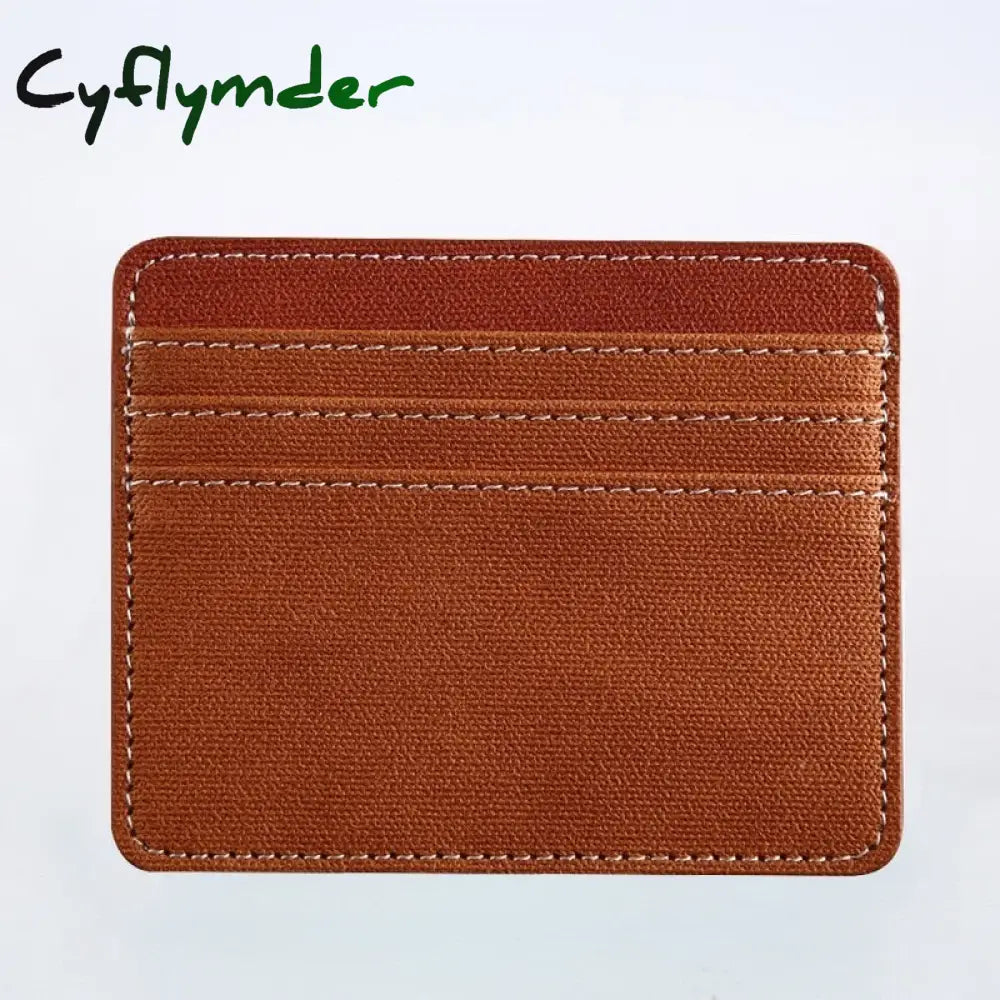 Cyflymder New Multi Slot Artificial Pu Credit Card Case Mini Id Holder Small Purse For Man Women