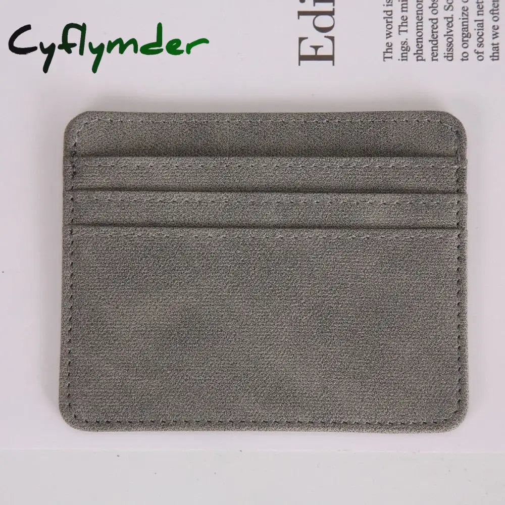 Cyflymder New Multi Slot Artificial Pu Credit Card Case Mini Id Holder Small Purse For Man Women