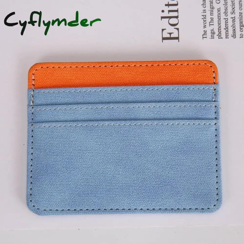 Cyflymder New Multi Slot Artificial Pu Credit Card Case Mini Id Holder Small Purse For Man Women