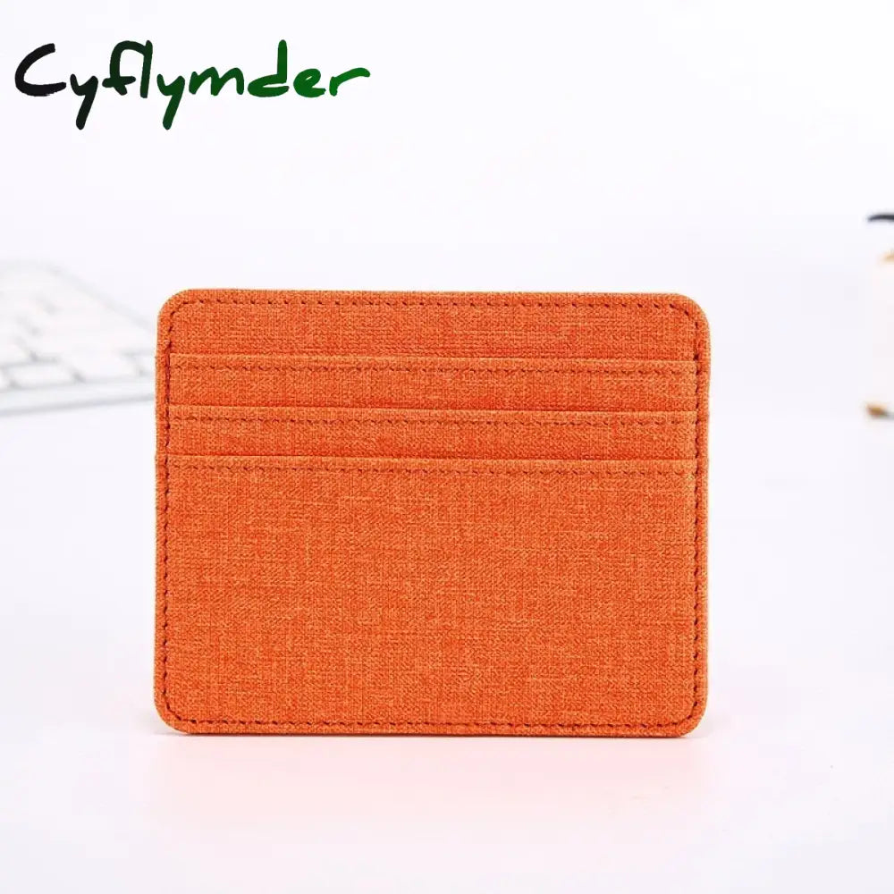 Cyflymder New Multi Slot Artificial Pu Credit Card Case Mini Id Holder Small Purse For Man Women