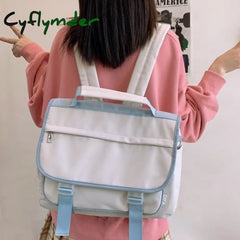 Cyflymder New Multifunction Waterproof Nylon Women Backpack Fashion Button Portable Small School