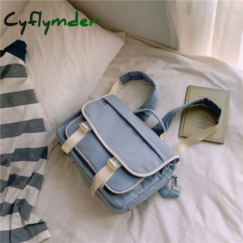 Cyflymder New Multifunction Waterproof Nylon Women Backpack Fashion Button Portable Small School