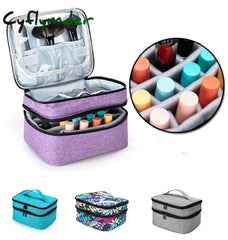 Cyflymder New Nail Polish Storage Cosmetic Bag Portable Organizer Carry Case 30 Bottles Essential