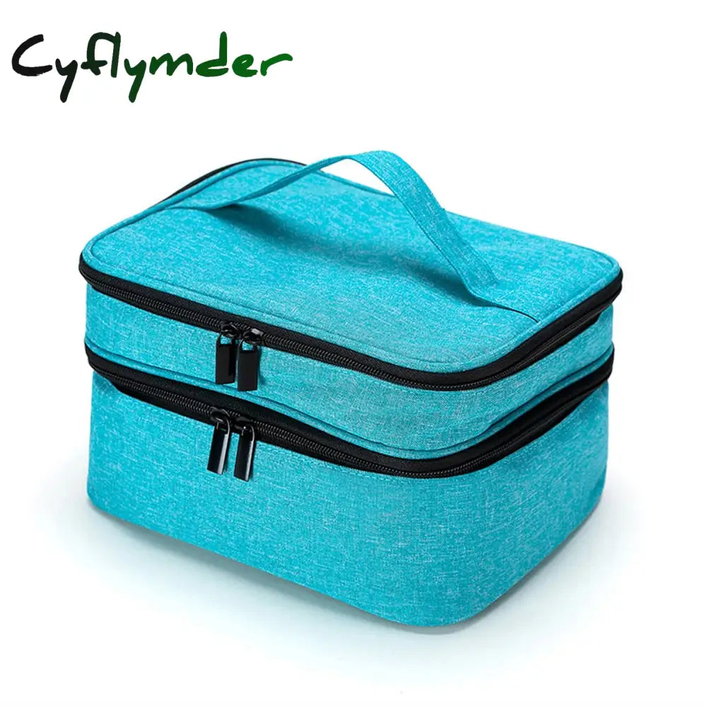 Cyflymder New Nail Polish Storage Cosmetic Bag Portable Organizer Carry Case 30 Bottles Essential