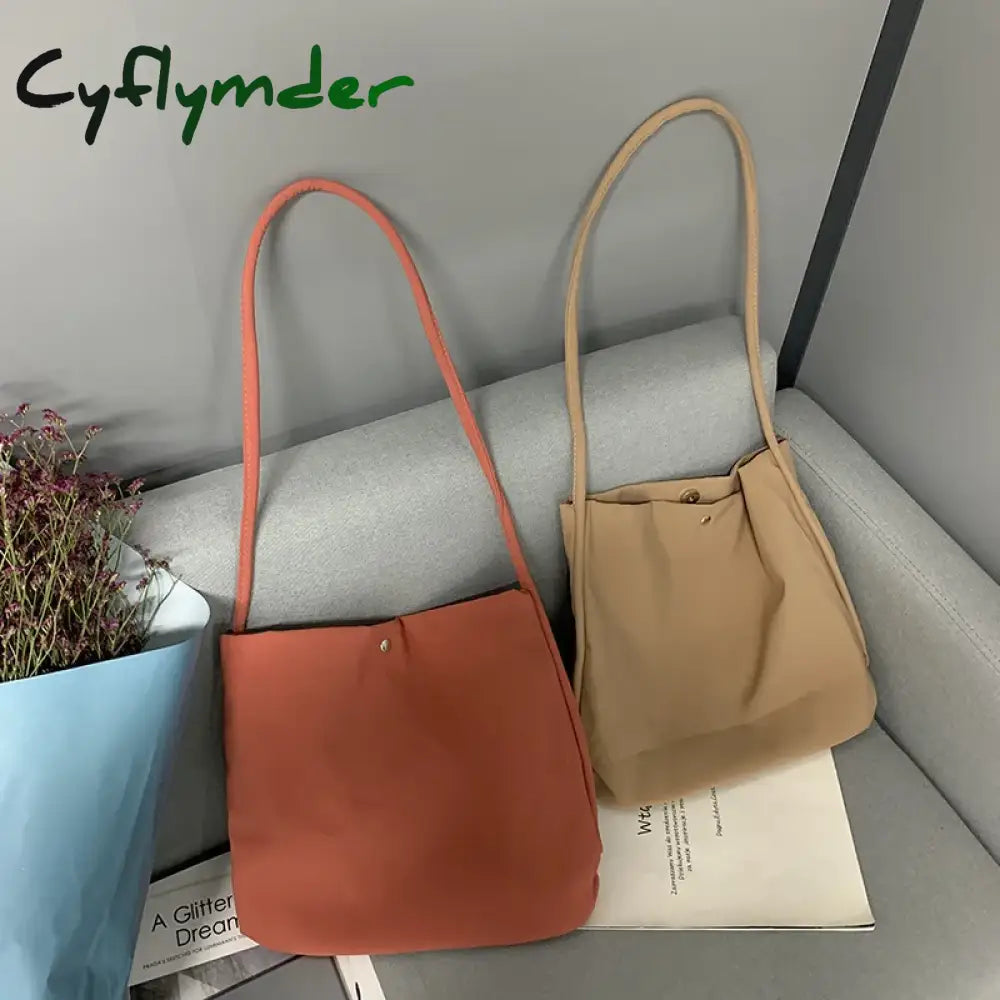 Cyflymder New Nylon Canvas Shoulder Bag For Women Cotton Cloth Female Student Messenger Large Eco