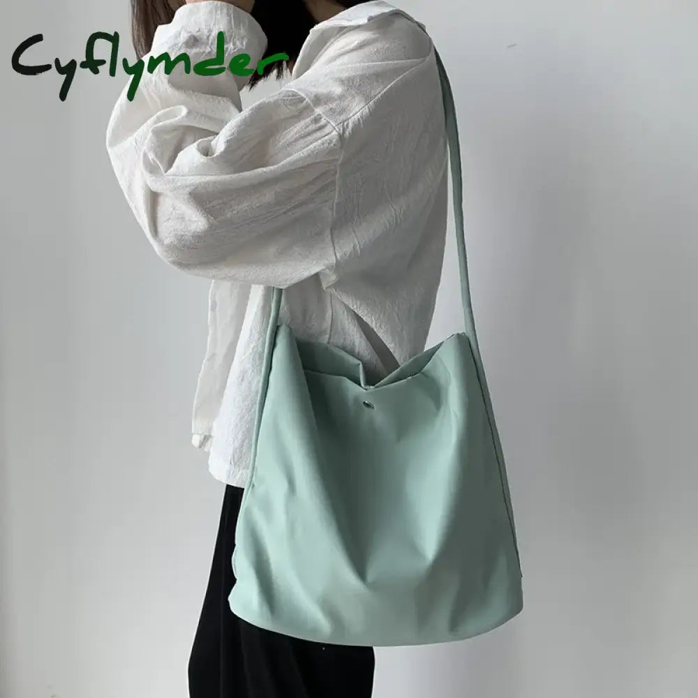 Cyflymder New Nylon Canvas Shoulder Bag For Women Cotton Cloth Female Student Messenger Large Eco