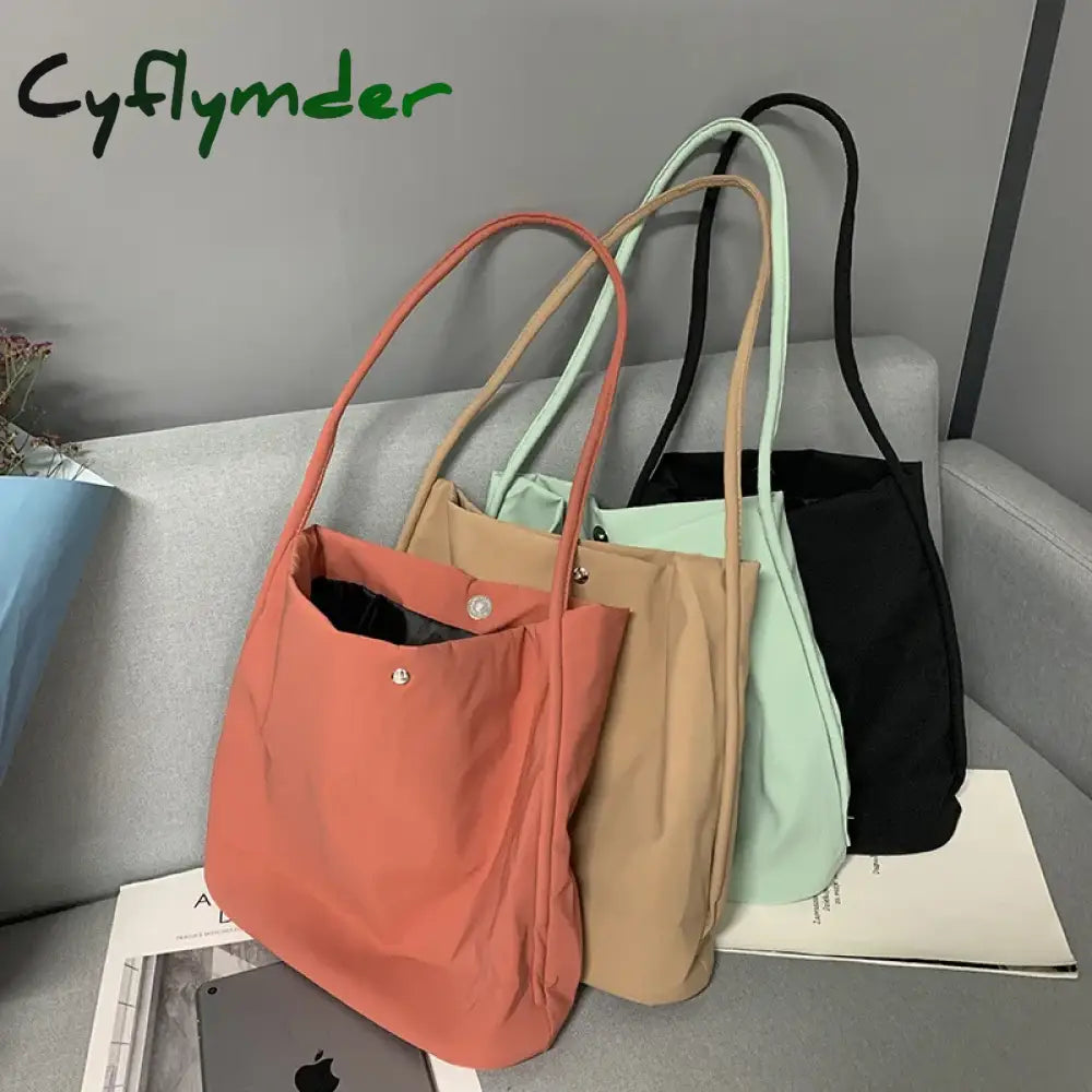 Cyflymder New Nylon Canvas Shoulder Bag For Women Cotton Cloth Female Student Messenger Large Eco