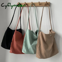 Cyflymder New Nylon Canvas Shoulder Bag For Women Cotton Cloth Female Student Messenger Large Eco