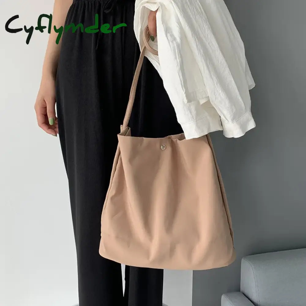 Cyflymder New Nylon Canvas Shoulder Bag For Women Cotton Cloth Female Student Messenger Large Eco