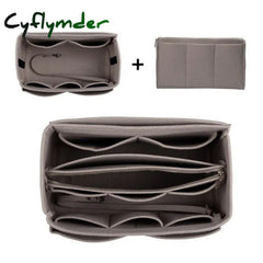 Cyflymder New Popular Women’s Makeup Organizer Felt Cloth Insert Bag Multi-Functional Travel