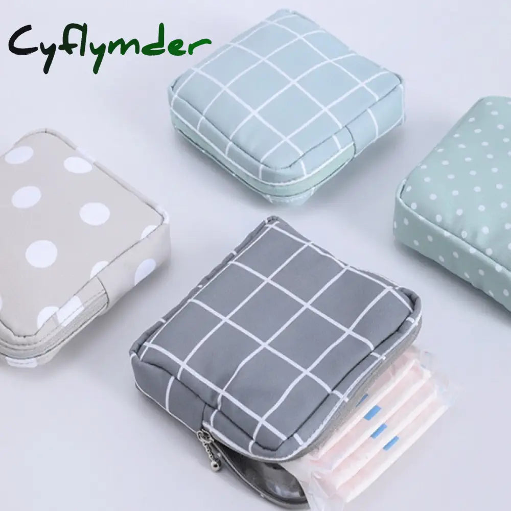 Cyflymder New Sanitary Pad Pouch Mini Folding Women Cute Bag For Gaskets Napkin Towel Storage Bags