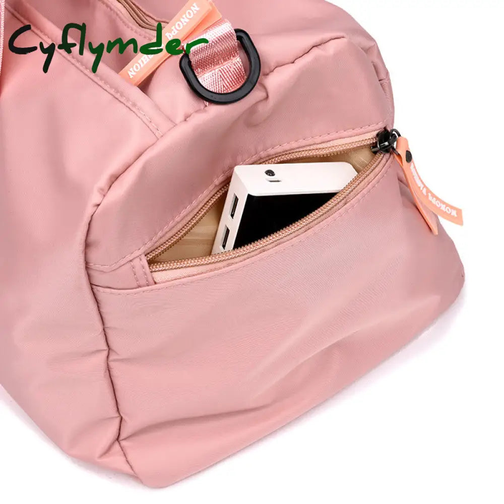 Cyflymder New Sequins Pink Gym Bag Women Shoe Compartment Waterproof Sport Bags For Fitness