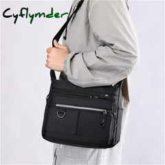 Cyflymder New Shoulder Men’s Bag Waterproof Canvas Luxury Design Crossbody Handbag Large Capacity