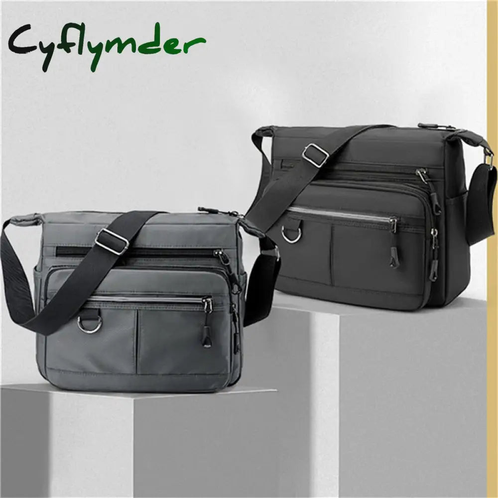 Cyflymder New Shoulder Men’s Bag Waterproof Canvas Luxury Design Crossbody Handbag Large Capacity