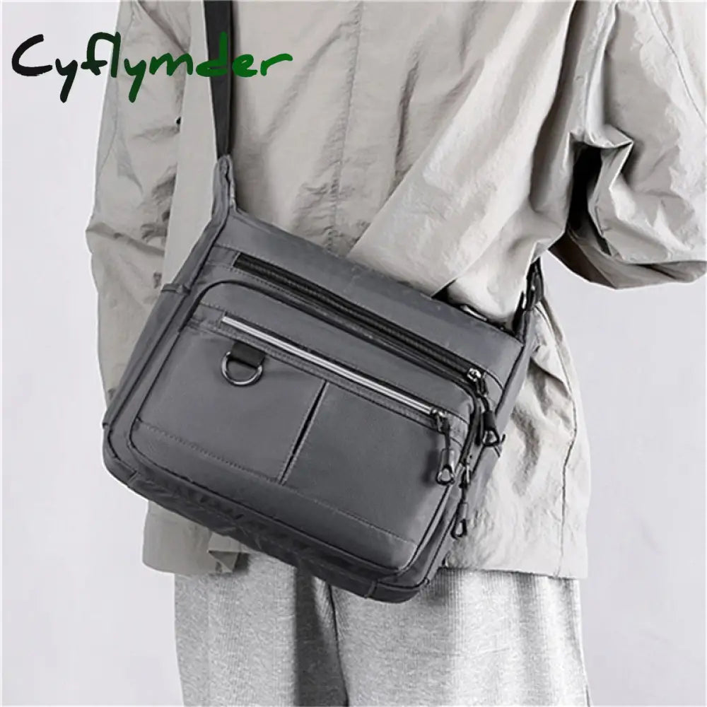 Cyflymder New Shoulder Men’s Bag Waterproof Canvas Luxury Design Crossbody Handbag Large Capacity