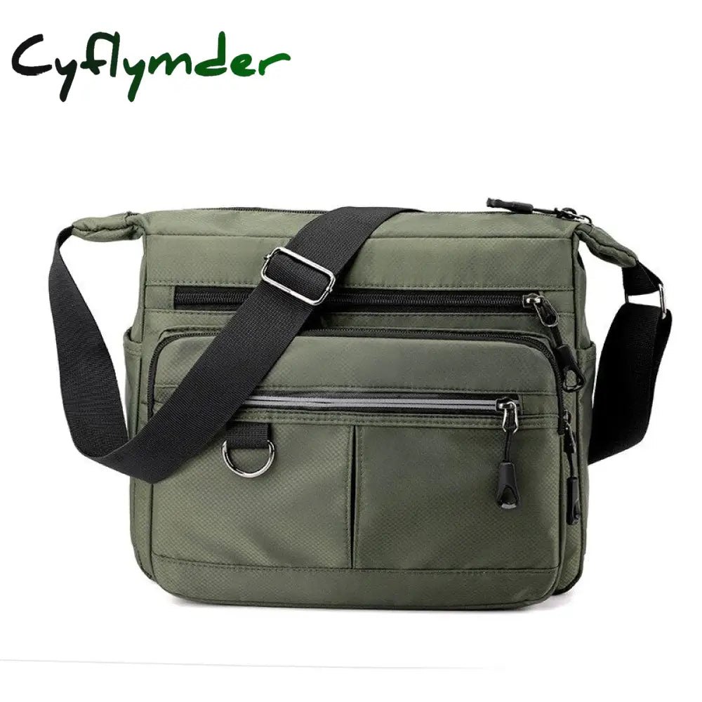 Cyflymder New Shoulder Men’s Bag Waterproof Canvas Luxury Design Crossbody Handbag Large Capacity