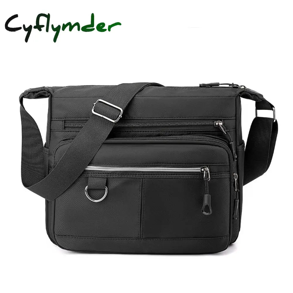 Cyflymder New Shoulder Men’s Bag Waterproof Canvas Luxury Design Crossbody Handbag Large Capacity