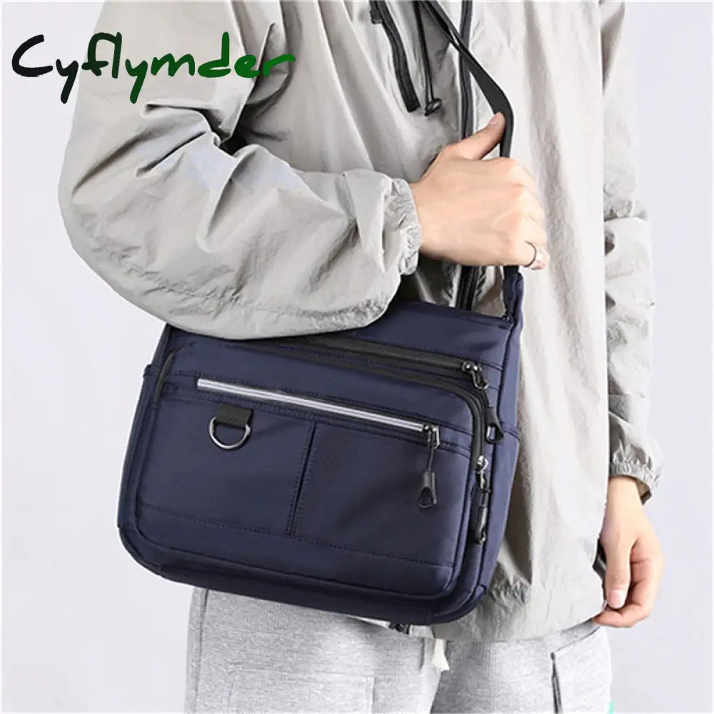 Cyflymder New Shoulder Men’s Bag Waterproof Canvas Luxury Design Crossbody Handbag Large Capacity