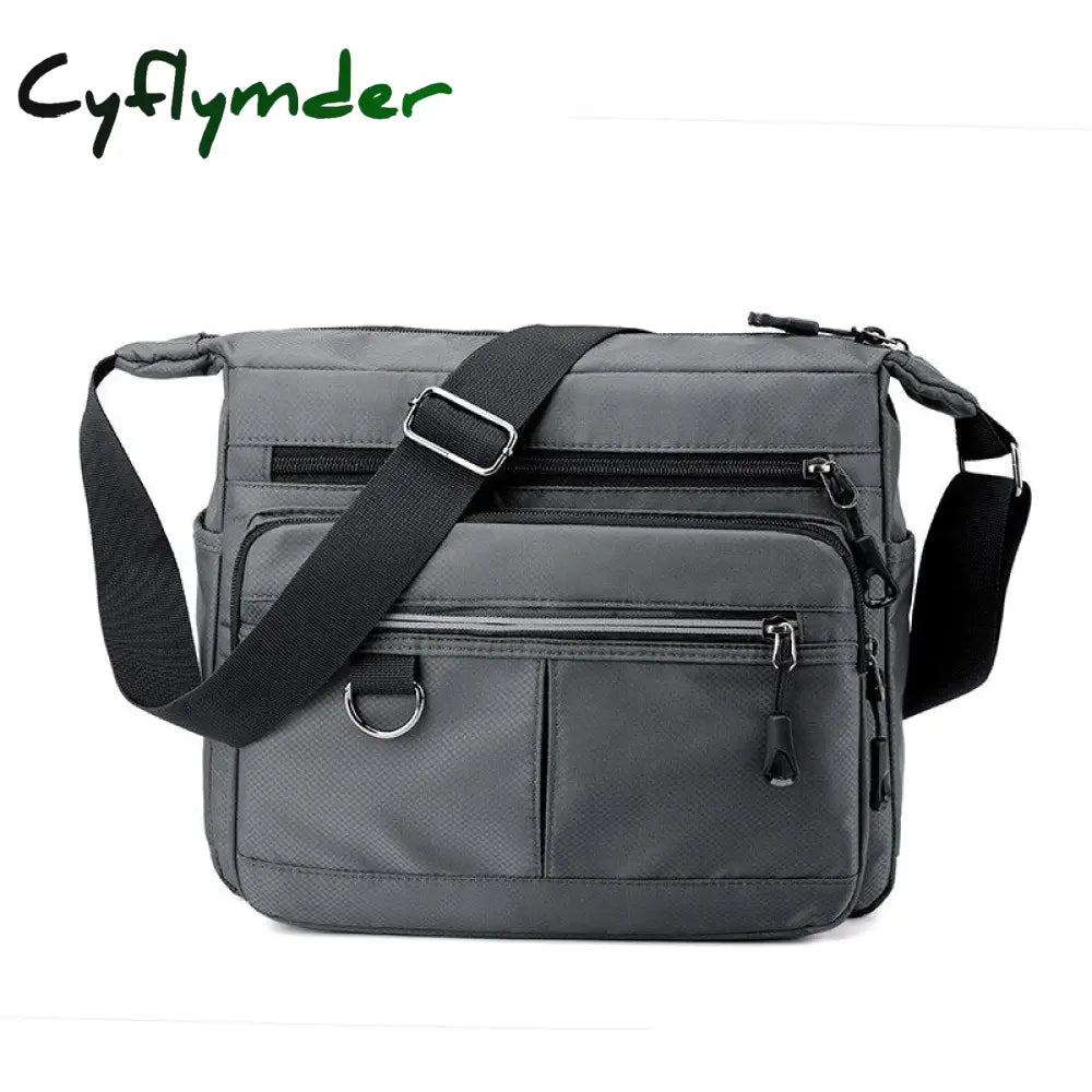 Cyflymder New Shoulder Men’s Bag Waterproof Canvas Luxury Design Crossbody Handbag Large Capacity