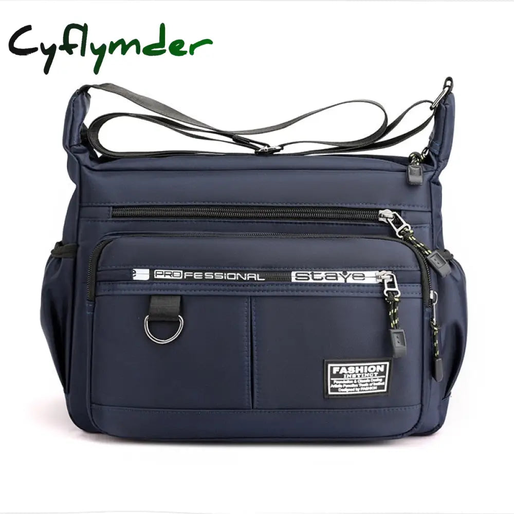 Cyflymder New Shoulder Men’s Bag Waterproof Canvas Luxury Design Crossbody Handbag Large Capacity