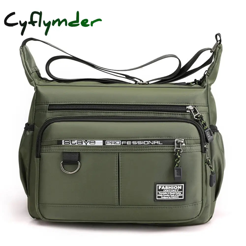 Cyflymder New Shoulder Men’s Bag Waterproof Canvas Luxury Design Crossbody Handbag Large Capacity