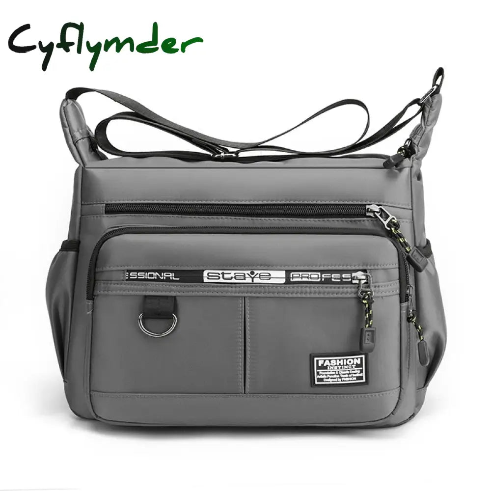 Cyflymder New Shoulder Men’s Bag Waterproof Canvas Luxury Design Crossbody Handbag Large Capacity