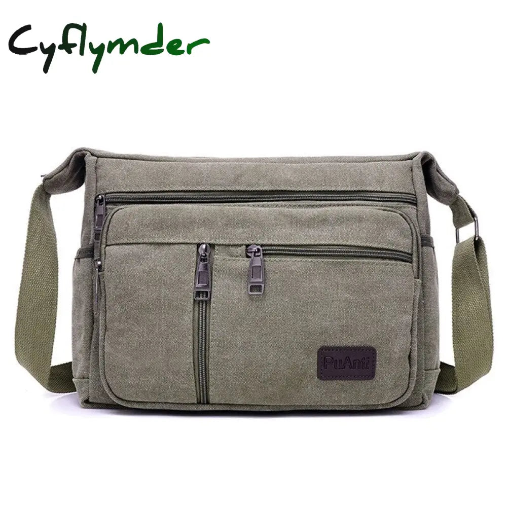 Cyflymder New Shoulder Men’s Bag Waterproof Canvas Luxury Design Crossbody Handbag Large Capacity