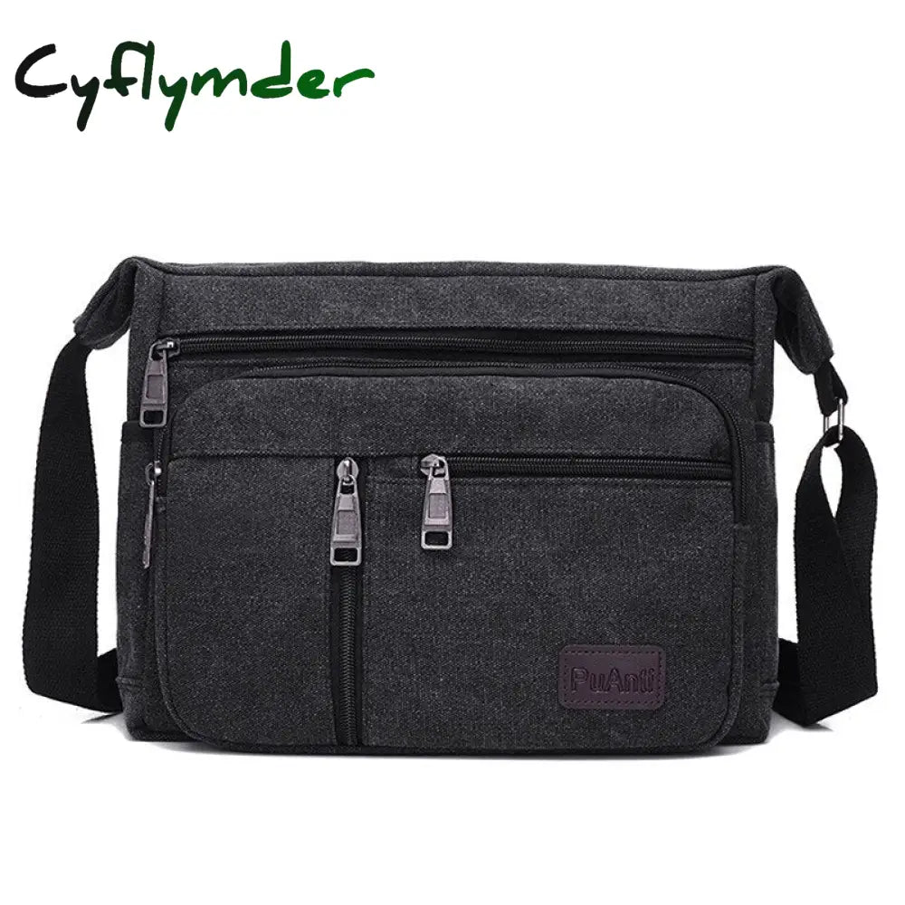 Cyflymder New Shoulder Men’s Bag Waterproof Canvas Luxury Design Crossbody Handbag Large Capacity