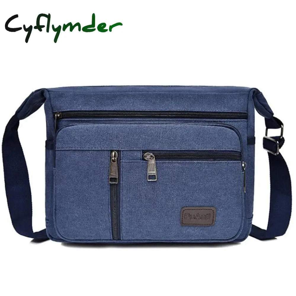 Cyflymder New Shoulder Men’s Bag Waterproof Canvas Luxury Design Crossbody Handbag Large Capacity