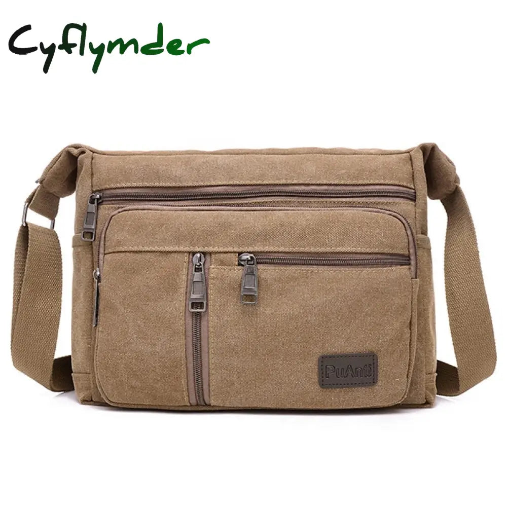 Cyflymder New Shoulder Men’s Bag Waterproof Canvas Luxury Design Crossbody Handbag Large Capacity