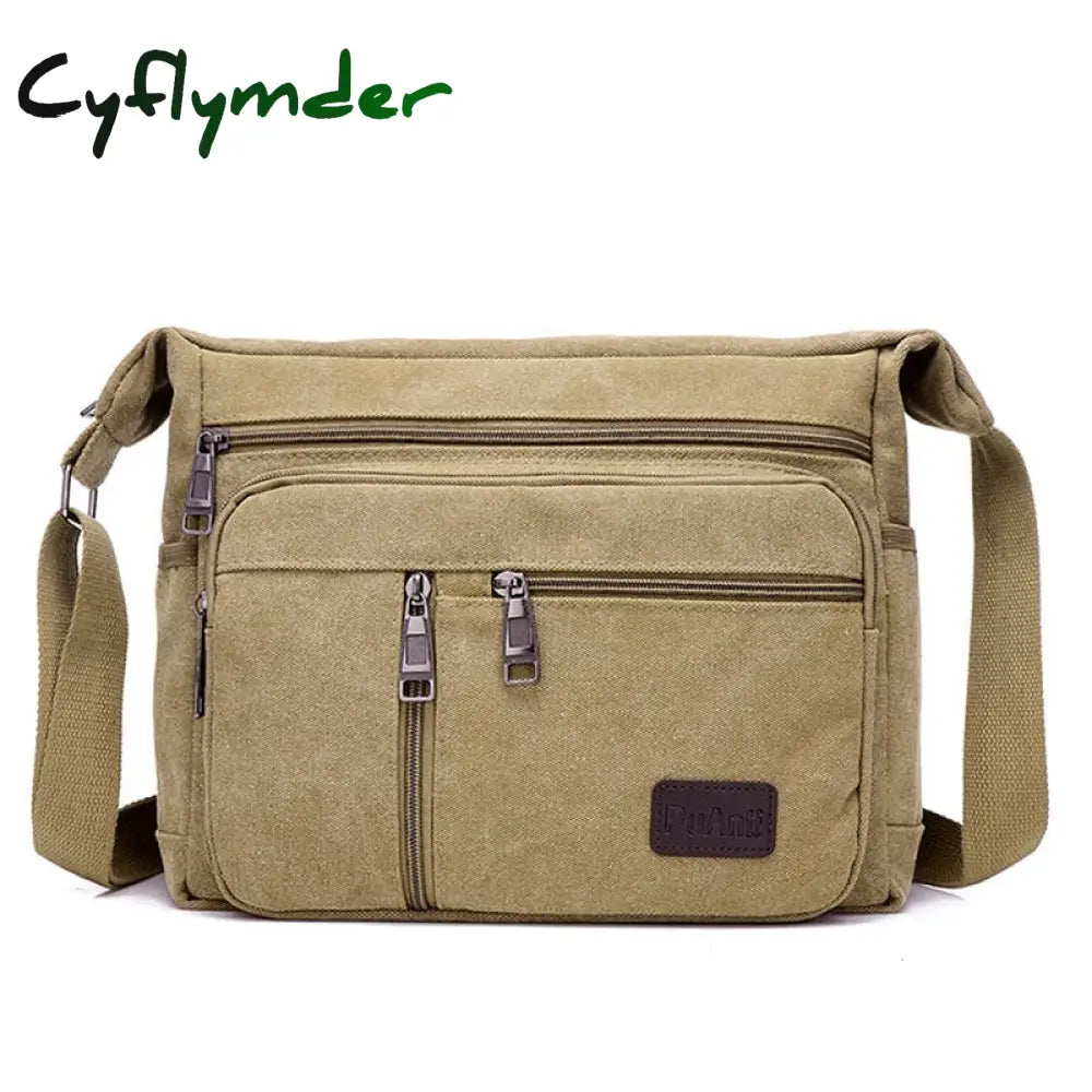 Cyflymder New Shoulder Men’s Bag Waterproof Canvas Luxury Design Crossbody Handbag Large Capacity