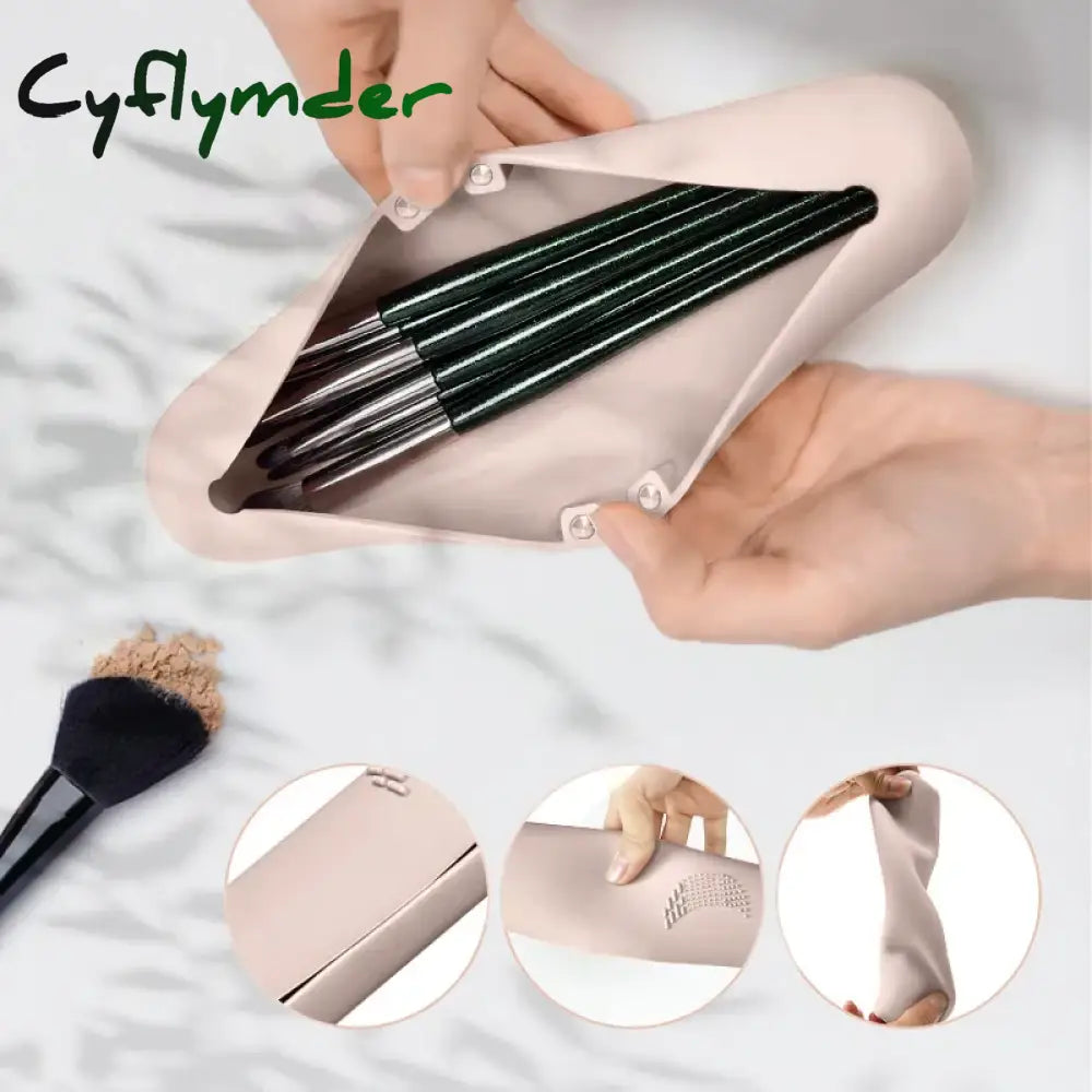 Cyflymder New Silicone Makeup Brush Travel Case Waterproof Holder For All Brushes Magnetic Buckle