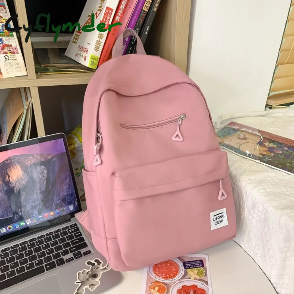 Cyflymder New Simple Design Woman Backpack School Bag For Teenage Girls Boys Casual Travel Rucksack