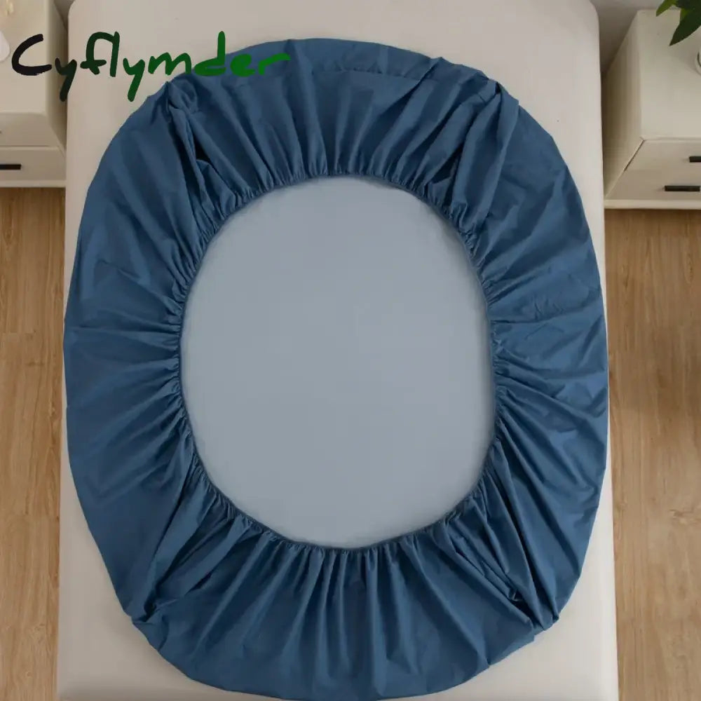 Cyflymder New Skin Friendly Waterproof Bed Hat Solid Color Single Bed Cover Fitted Sheet with Elastic 160x200 200x220