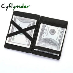 Cyflymder New Slim Men Male Pu Leather Mini Small Magic Wallets Ultra Thin Zipper Coin Purse Pouch