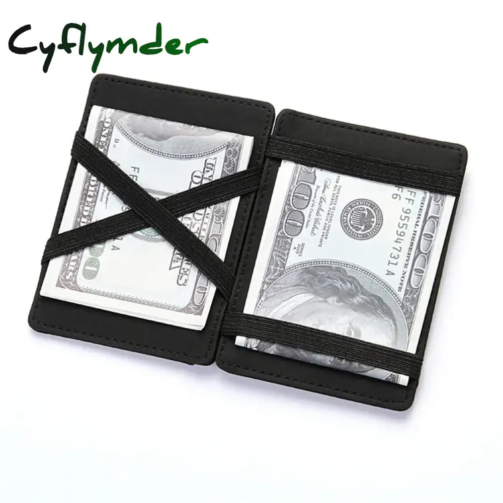 Cyflymder New Slim Men Male Pu Leather Mini Small Magic Wallets Ultra Thin Zipper Coin Purse Pouch