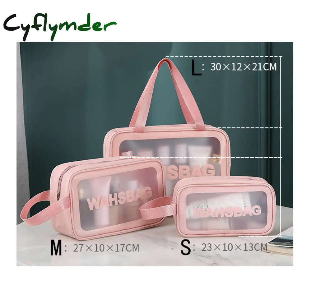 Cyflymder New Soft Pu Women Travel Storage Bag Waterproof Toiletries Organize Cosmetic Portable Pvc