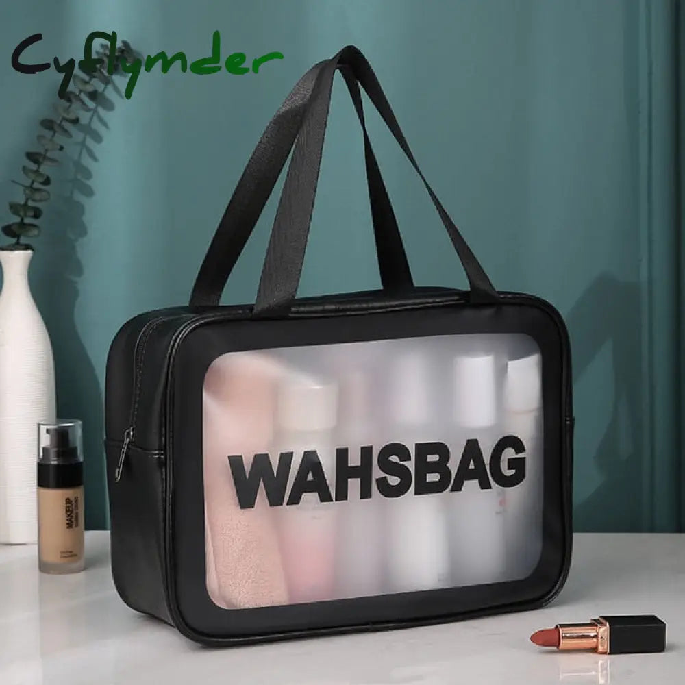 Cyflymder New Soft Pu Women Travel Storage Bag Waterproof Toiletries Organize Cosmetic Portable Pvc