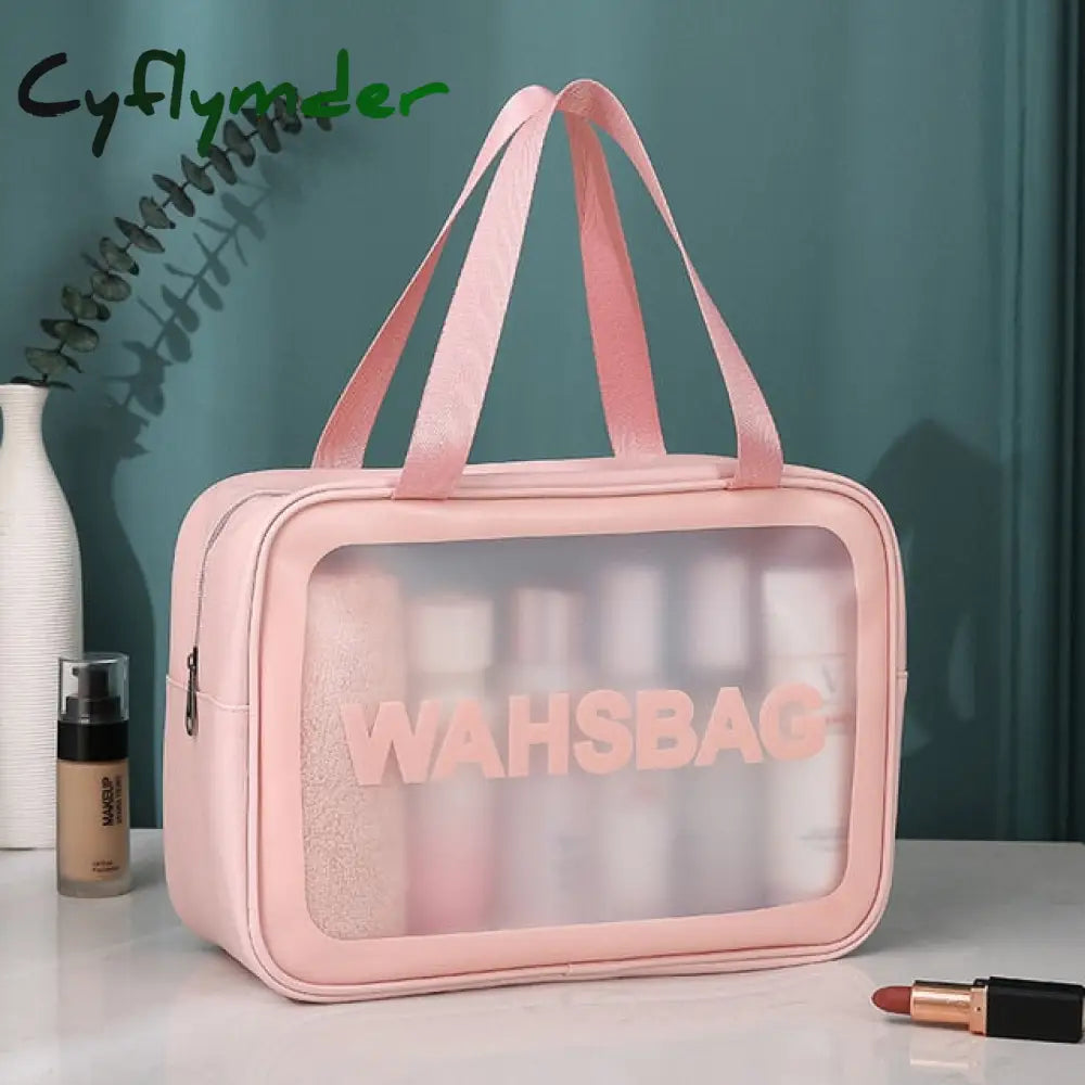 Cyflymder New Soft Pu Women Travel Storage Bag Waterproof Toiletries Organize Cosmetic Portable Pvc