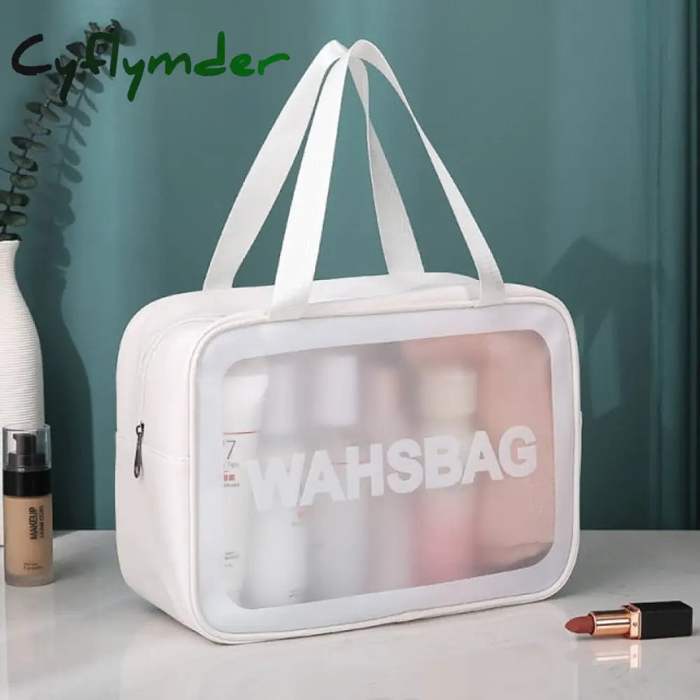 Cyflymder New Soft Pu Women Travel Storage Bag Waterproof Toiletries Organize Cosmetic Portable Pvc