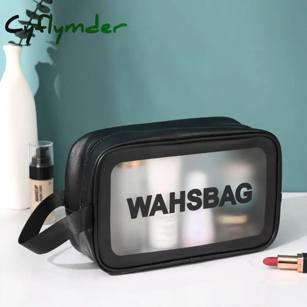 Cyflymder New Soft Pu Women Travel Storage Bag Waterproof Toiletries Organize Cosmetic Portable Pvc