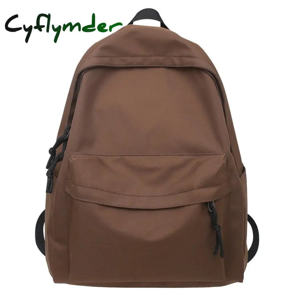 Cyflymder New Solid Color Large Backpack Young Girls Men Korean Style Kawaii School Bag Shoulder