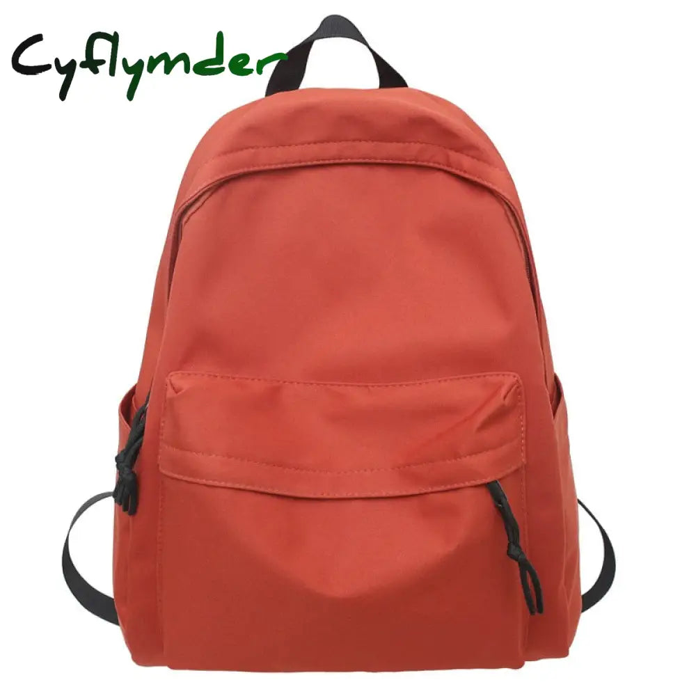 Cyflymder New Solid Color Large Backpack Young Girls Men Korean Style Kawaii School Bag Shoulder