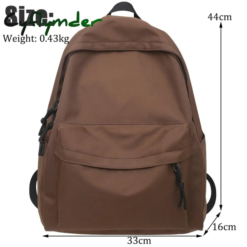 Cyflymder New Solid Color Large Backpack Young Girls Men Korean Style Kawaii School Bag Shoulder