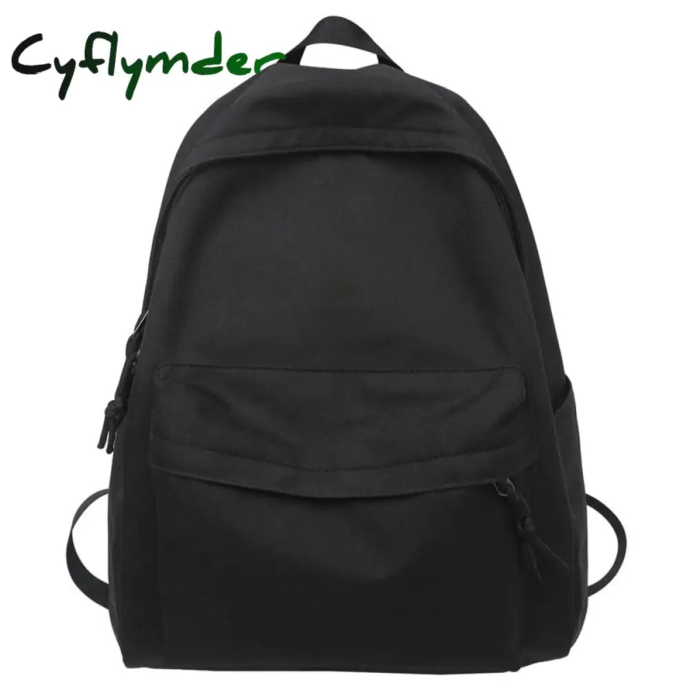 Cyflymder New Solid Color Large Backpack Young Girls Men Korean Style Kawaii School Bag Shoulder
